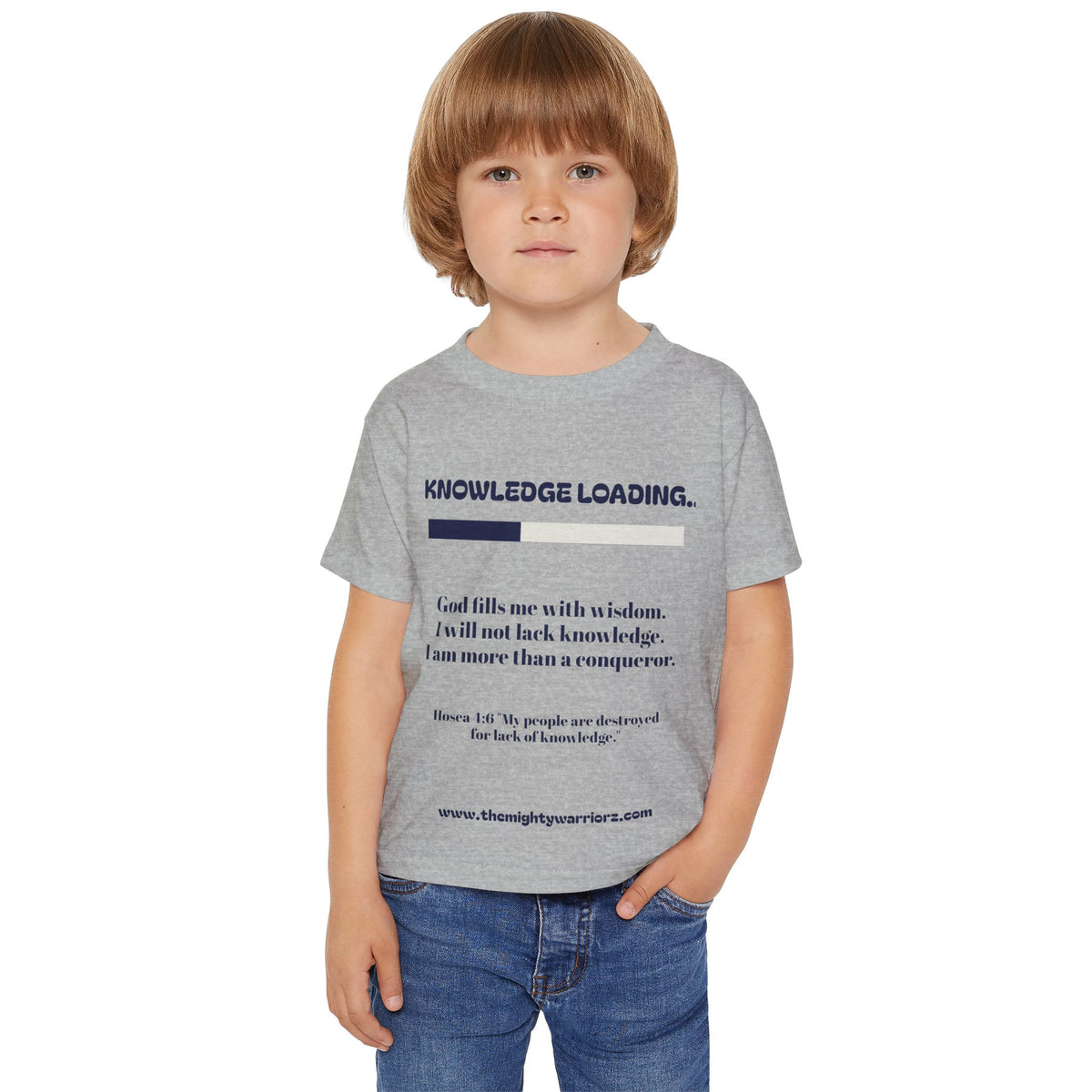 Knowledge Loading toddler T-shirt | The Mighty Warriorz lion design