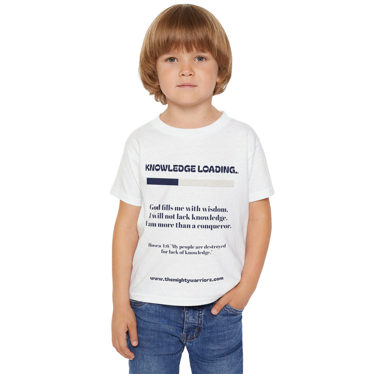 Knowledge Loading toddler T-shirt | The Mighty Warriorz lion design